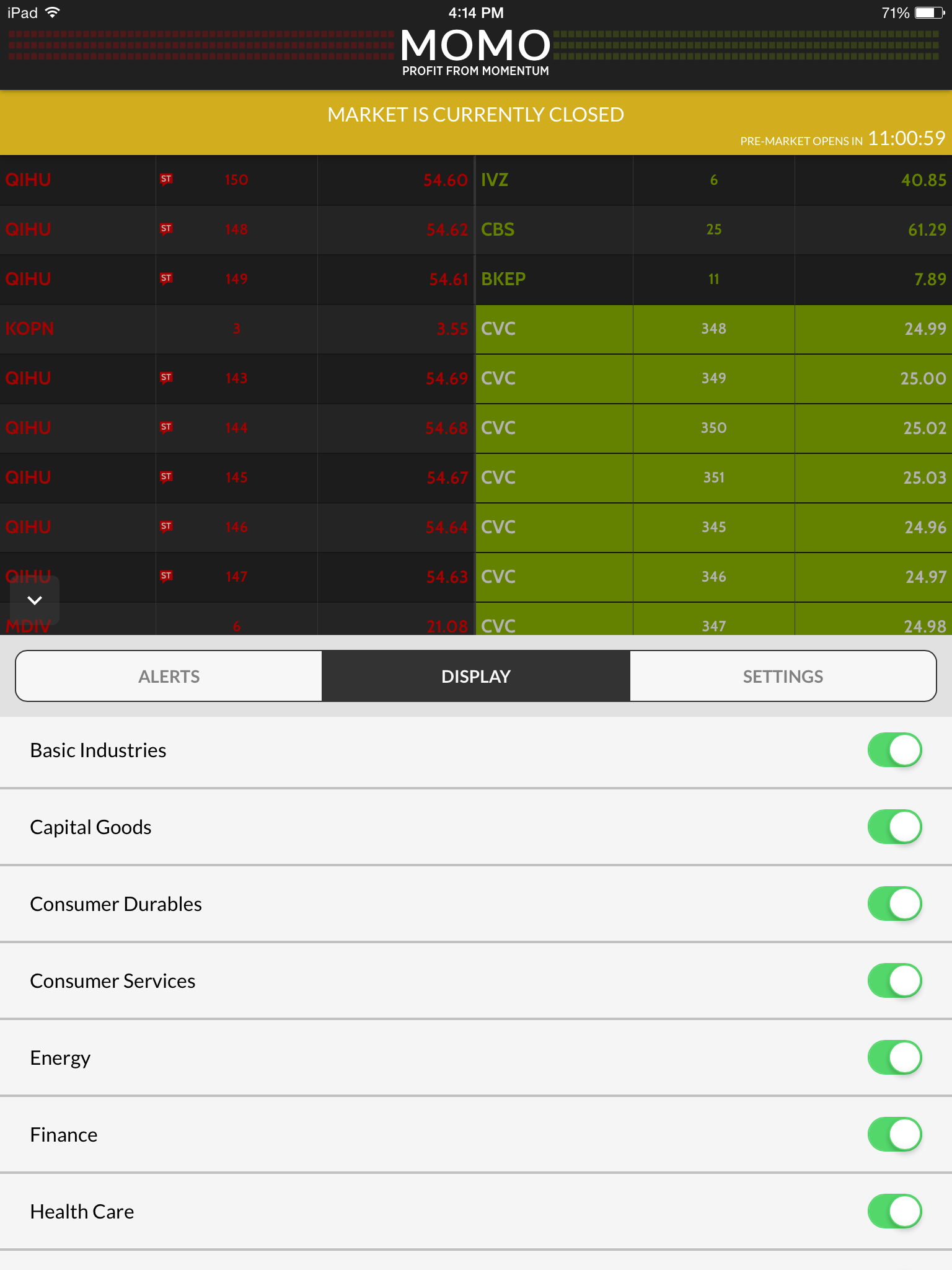 How to Use MOMO Sector Filters